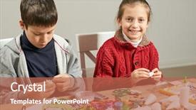  Presentation with childrens - Cool new PPT layouts with childrens making decorations for new backdrop and a  colored foreground