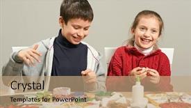  Presentation with new year - Cool new slide deck with childrens making decorations for new backdrop and a  colored foreground