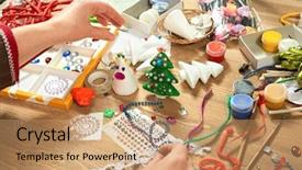  Presentation with childrens - Beautiful presentation theme featuring childrens making decorations for new backdrop and a  colored foreground