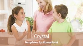  Presentation with baking - PPT theme with childrens mother food - woman and two children background and a coral colored foreground