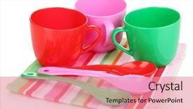  Presentation with children on plastic waste - Amazing PPT layouts having childrens eaten - children's plastic tableware isolated backdrop and a coral colored foreground