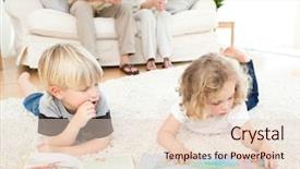  Presentation with childrens books - PPT layouts with childrens reading books background and a lemonade colored foreground