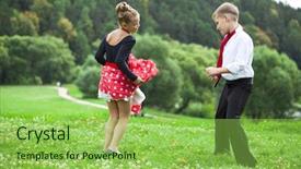  Presentation with couple dance - Presentation enhanced with childrens-retro-dance-couple background and a yellow colored foreground