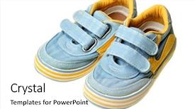  Presentation with shoes - Presentation theme enhanced with children's shoes isolated background and a white colored foreground