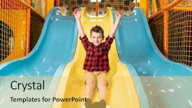  Presentation with childrens - Audience pleasing PPT theme consisting of childrens slides on playground backdrop and a yellow colored foreground