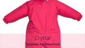  Presentation with childrens - Colorful presentation theme enhanced with childrens snowsuit fall on a white background backdrop and a coral colored foreground