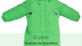  Presentation with childrens - Colorful presentation theme enhanced with childrens snowsuit fall on a white background backdrop and a seafoam green colored foreground