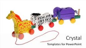  Presentation with wooden toy - Audience pleasing slides consisting of classic train - childrens wooden toy backdrop and a sky blue colored foreground