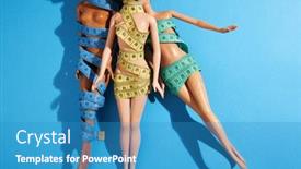  Presentation with childs - Colorful presentation theme enhanced with childs-doll-with-tape-measure backdrop and a teal colored foreground