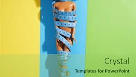  Presentation with tape measure - Presentation enhanced with childs-doll-with-tape-measure background and a mint green colored foreground