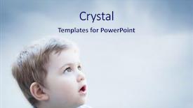  Presentation with dream sky - Beautiful presentation design featuring childs dream - boy looking at the sky backdrop and a  colored foreground