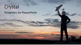  Presentation with children plush toy and dolls - Cool new slides with childs dream - children with airplan toy outdoors backdrop and a light gray colored foreground