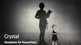 Presentation with architect - Beautiful presentation theme featuring childs dream - she wants to become backdrop and a dark gray colored foreground