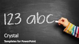  Presentation with abc 123 - Cool new slides with child's hand writing 123 backdrop and a dark gray colored foreground