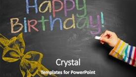  Presentation with children birthday - Amazing presentation design having child's hand writing backdrop and a  colored foreground