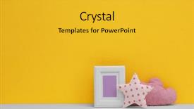  Presentation with room - Slide set having child's room interior details background and a gold colored foreground