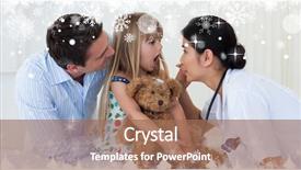  Presentation with childs - Theme with childs throat against snow falling background and a coral colored foreground