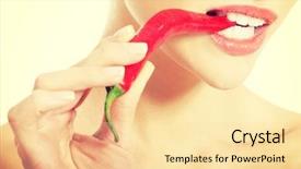  Presentation with chili plants - Cool new slides with chile peppers - beautiful caucasian topless woman backdrop and a blonde colored foreground