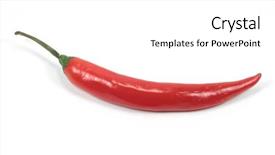  Presentation with chili - Cool new PPT theme with chile peppers - red chili pepper in isolated backdrop and a  colored foreground