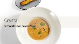  Presentation with chilean - Colorful slide set enhanced with chilean-mussels-soup-in-white backdrop and a lemonade colored foreground