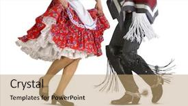  Presentation with chilean - Slide set enhanced with chilean typical dance cueca performed background and a coral colored foreground