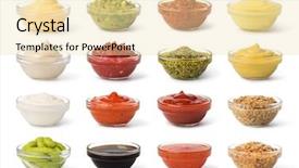  Presentation with chili - Cool new PPT layouts with chili - bowl with sauce set isolated backdrop and a lemonade colored foreground