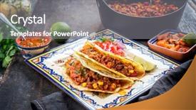  Presentation with mexican chili - Presentation theme enhanced with chili con cane with tortilla background and a gray colored foreground