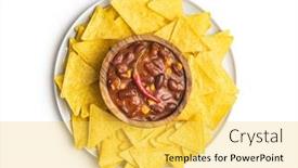  Presentation with food tortilla - Presentation design having chili-con-carne-and-tortilla background and a yellow colored foreground