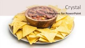  Presentation with food tortilla - PPT layouts enhanced with chili-con-carne-and-tortilla background and a soft green colored foreground