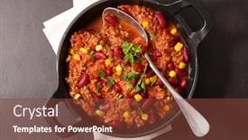  Presentation with chili - Presentation theme with chili-con-carne-bean background and a tawny brown colored foreground