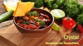  Presentation with chili - Beautiful slides featuring cons - chili con carne in bowl backdrop and a tawny brown colored foreground