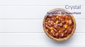  Presentation with mexican chili - Beautiful presentation design featuring chili-con-carne-mexican-food backdrop and a sky blue colored foreground