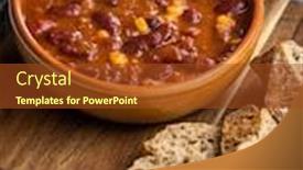  Presentation with mexican food - PPT theme consisting of chili-con-carne-mexican-food background and a tawny brown colored foreground