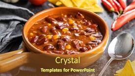  Presentation with mexican food - Slide deck having chili-con-carne-mexican-food background and a tawny brown colored foreground
