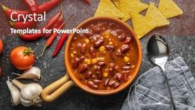  Presentation with mexican chili - Audience pleasing PPT theme consisting of chili-con-carne-mexican-food backdrop and a tawny brown colored foreground