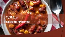  Presentation with mexican chili - Slide set featuring chili-con-carne-mexican-food background and a tawny brown colored foreground