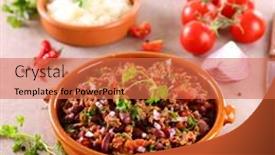  Presentation with chili - Cool new presentation theme with chili-con-carne-minced-beef backdrop and a red colored foreground