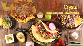  Presentation with tortilla - Cool new theme with chili con carne nacho tortilla backdrop and a tawny brown colored foreground