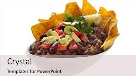  Presentation with corn - Slides featuring cons - chili con carne topped background and a soft green colored foreground