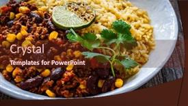  Presentation with chili - Theme with chili-con-carne-with-rice and a tawny brown colored foreground