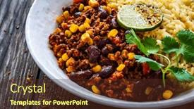  Presentation with chili - PPT theme with chili-con-carne-with-rice and a tawny brown colored foreground