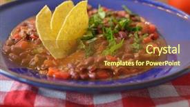  Presentation with tortilla - Presentation theme consisting of chili con carne with tortilla chips background and a tawny brown colored foreground
