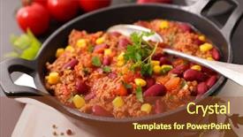  Presentation with chili - Colorful PPT theme enhanced with chili con carne backdrop and a tawny brown colored foreground