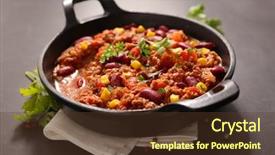  Presentation with chili - PPT layouts consisting of cons - chili con carne background and a tawny brown colored foreground
