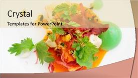  Presentation with egg dishes - Presentation theme featuring chili crab with molecular egg background and a blonde colored foreground