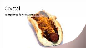  Presentation with white cheese - Amazing slide set having chili dog chili cheese hotdog backdrop and a white colored foreground