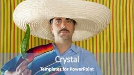  Presentation with chili - Audience pleasing PPT theme consisting of chili hot pepper mexican man backdrop and a teal colored foreground
