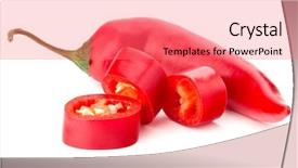  Presentation with chili - Beautiful PPT theme featuring chili or chilli cayenne pepper backdrop and a coral colored foreground