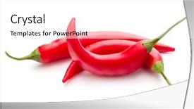  Presentation with red chilly - Colorful slide deck enhanced with chili or chilli cayenne pepper backdrop and a white colored foreground