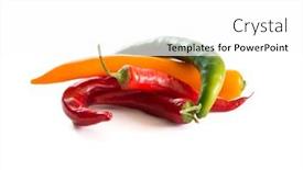  Presentation with chili - Slide set featuring chili papers isolated on white background background and a white colored foreground